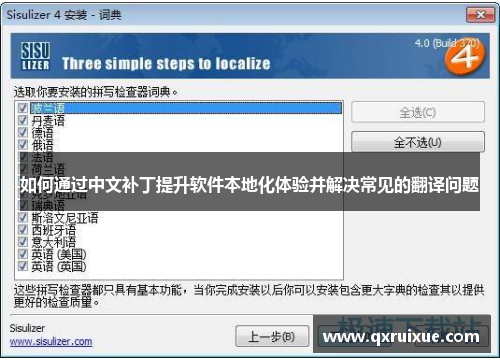 如何通过中文补丁提升软件本地化体验并解决常见的翻译问题